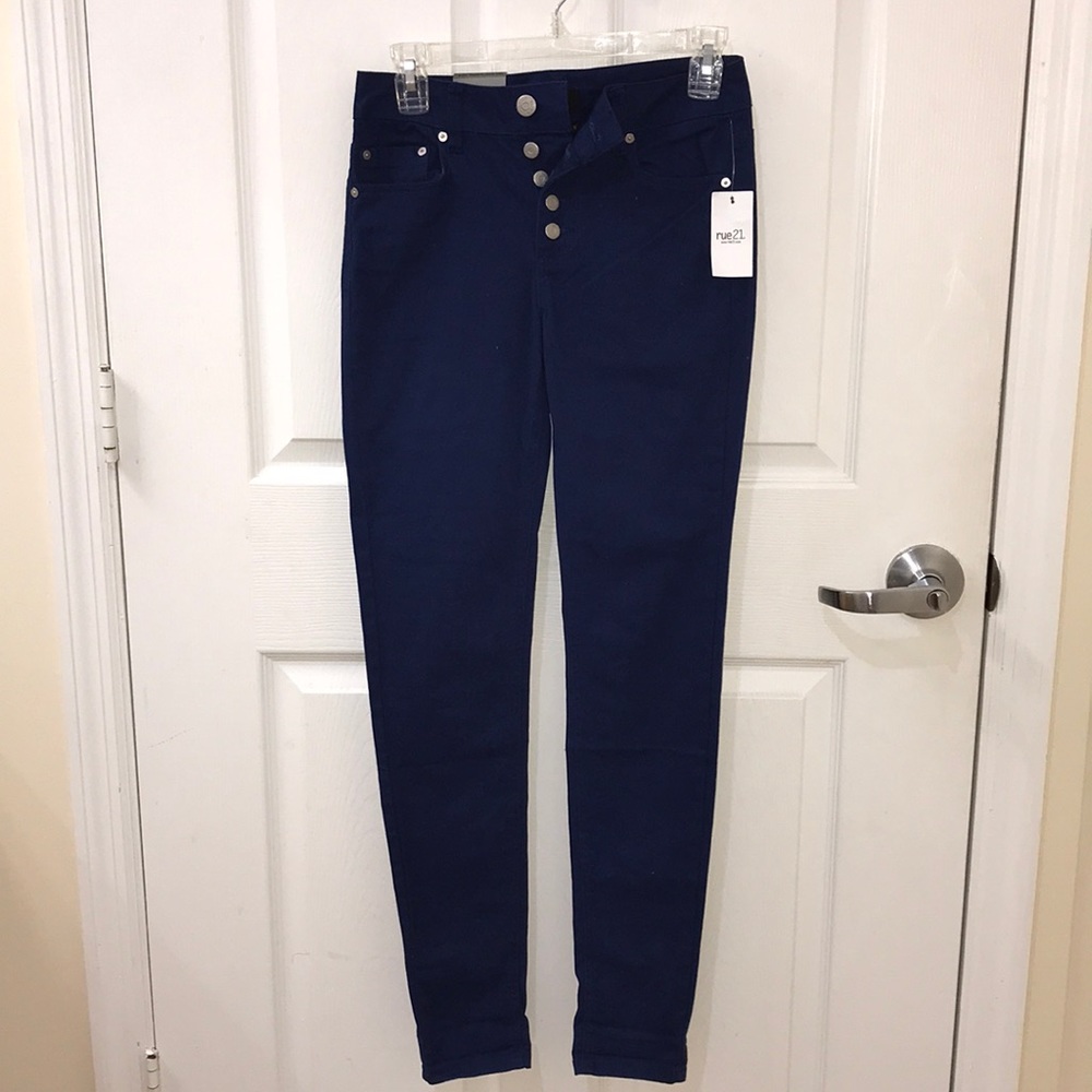 Navy Blue High Waist Jeggings